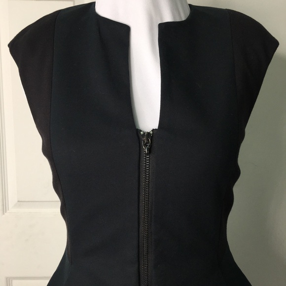 Ted Baker Womens Black Sleeveless Full Zip Peplum Sheath Dress Size 1 Small - Picture 4 of 13